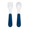 imageOXO Tot On The Go Fork ampamp Spoon Training Set with Travel Case  TealNavy
