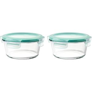 imageOXO Good Grips 1 Cup Smart Seal Glass Round Food Storage Container1 Count Pack of 2