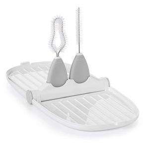 imageOXO Tot Breast Pump Parts Compact Drying Rack with Detail Brushes Gray 2 Piece Set