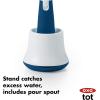 imageOXO Tot Bottle Brush with Nipple Cleaner and Stand  Teal 1 Count Pack of 1Navy