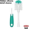 imageOXO Tot Bottle Brush with Nipple Cleaner and Stand  Teal 1 Count Pack of 1Teal