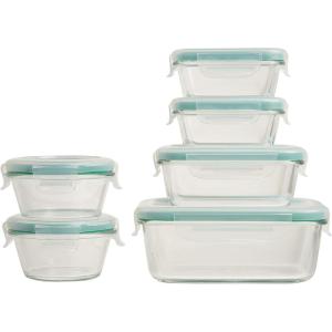 imageOXO Good Grips Smart Seal  12 Piece Glass Container SetClearBlue