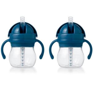 imageOXO Tot Transitions Straw Cup with Handles 6 oz  Opal and Blossom  2 PackNavy