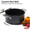 imageOXO Professional 17QT and 23QT Saucepan Pot Set with Lids Hard Anodized Ceramic Nonstick Cookware PFASFree Induction Suitable Stainless Steel Diamond Reinforced Coating Dishwasher Oven Safe Black5 Quarts