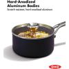 imageOXO Professional 17QT and 23QT Saucepan Pot Set with Lids Hard Anodized Ceramic Nonstick Cookware PFASFree Induction Suitable Stainless Steel Diamond Reinforced Coating Dishwasher Oven Safe Black17QT and 23QT Saucepan Set with Lids