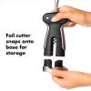 imageOXO Steel Double Lever Waiters CorkscrewSilverBlack1 CTWinged Corkscrew with Foil Cutter