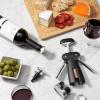 imageOXO Steel Double Lever Waiters CorkscrewSilverBlack1 CTWinged Corkscrew with Foil Cutter