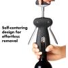 imageOXO Steel Double Lever Waiters CorkscrewSilverBlack1 CTWinged Corkscrew with Foil Cutter