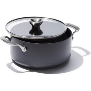 imageOXO Professional 17QT and 23QT Saucepan Pot Set with Lids Hard Anodized Ceramic Nonstick Cookware PFASFree Induction Suitable Stainless Steel Diamond Reinforced Coating Dishwasher Oven Safe Black5 Quarts