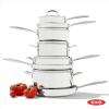 imageOXO Mira TriPly Stainless Steel PFASFree Nonstick 8quot and 10quot Frying Pan Skillet Set Induction Multi Clad Dishwasher and Metal Utensil Safe13 Piece Cookware Pots and Pans Set