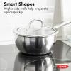 imageOXO Mira TriPly Stainless Steel PFASFree Nonstick 8quot and 10quot Frying Pan Skillet Set Induction Multi Clad Dishwasher and Metal Utensil Safe13 Piece Cookware Pots and Pans Set