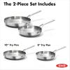 imageOXO Mira TriPly Stainless Steel PFASFree Nonstick 8quot and 10quot Frying Pan Skillet Set Induction Multi Clad Dishwasher and Metal Utensil Safe8 and 10 Frying Pan Skillet Set