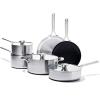 imageOXO Mira TriPly Stainless Steel PFASFree Nonstick 8quot and 10quot Frying Pan Skillet Set Induction Multi Clad Dishwasher and Metal Utensil Safe10 Piece Cookware Pots and Pans Set