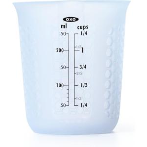 imageOXO Good Grips 3 Piece Squeeze ampamp Pour Silicone Measuring Cup Set Blue1 Cup