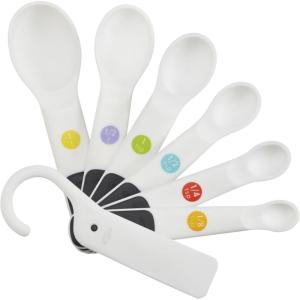 imageOXO Good Grips 6Piece Plastic Measuring Spoons with Scraper WhiteWhite
