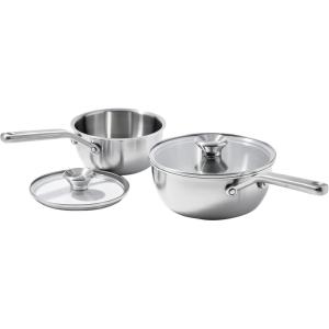 imageOXO Mira TriPly Stainless Steel 325QT Saute Pan Jumbo Cooker with Lid Induction Multi Clad Dishwasher and Metal Utensil Safe15QT  357QT Chefs Pans with Lids