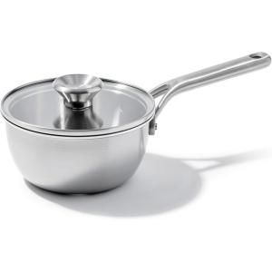 imageOXO Mira TriPly Stainless Steel 325QT Saute Pan Jumbo Cooker with Lid Induction Multi Clad Dishwasher and Metal Utensil Safe15QT Chefs Pan with Lid