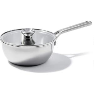 imageOXO Mira TriPly Stainless Steel 325QT Saute Pan Jumbo Cooker with Lid Induction Multi Clad Dishwasher and Metal Utensil Safe357QT Chefs Pan with Lid