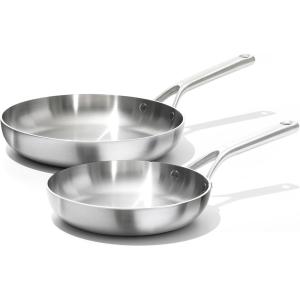imageOXO Mira TriPly Stainless Steel PFASFree Nonstick 8quot and 10quot Frying Pan Skillet Set Induction Multi Clad Dishwasher and Metal Utensil Safe8 and 10 Frying Pan Skillet Set