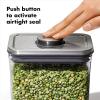 imageOXO Steel POP Container Big Short Sqaure  28 Qt for Cereal Grains and More Grey11 QT1 L