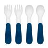 imageOXO Tot Plastic Fork and Spoon Set  Opal and DuskNavy