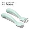 imageOXO Tot Plastic Fork and Spoon Set  Opal and DuskOpalBlossom