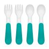 imageOXO Tot Plastic Fork and Spoon Set  Opal and DuskTeal