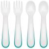 imageOXO Tot Plastic Fork and Spoon Set  Opal and DuskTeal