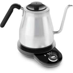 imageOXO Brew Gooseneck Electric Kettle  Hot Water Kettle Pour Over Coffee ampamp Tea Kettle Adjustable Temperature BuiltIn Brew Timer Stainless Steel 1LAdjustable Temperature Kettle