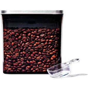 imageOXO Steel POP Container Big Short Sqaure  28 Qt for Cereal Grains and More Grey17 QT Coffee Container