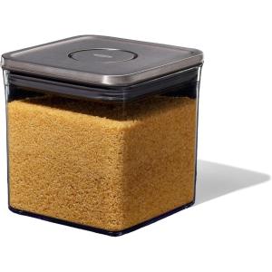 imageOXO Steel POP Container Big Short Sqaure  28 Qt for Cereal Grains and More Grey28 QT26 L