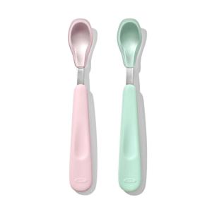 imageOXO Tot Feeding Spoon Set with Soft Silicone  Opal and Blossom