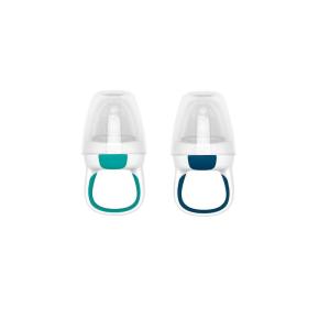 imageOXO Tot Silicone SelfFeeder 2 Pack  Opal and BlossomTealNavy