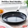 imageOXO Good Grips 12quot Frying Pan Skillet 3Layered German Engineered Nonstick Coating Stainless Steel Handle with Nonslip Silicone BlackBlack