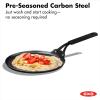 imageOXO Obsidian PreSeasoned Carbon Steel 10quot Crepe and Pancake Griddle Pan with Removable Silicone Handle Holder Induction Oven Safe Black