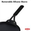 imageOXO Obsidian PreSeasoned Carbon Steel 10quot Crepe and Pancake Griddle Pan with Removable Silicone Handle Holder Induction Oven Safe Black
