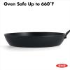 imageOXO Obsidian PreSeasoned Carbon Steel 12quot Frying Pan Skillet with Removable Silicone Handle Holder Induction Oven Safe BlackBlack