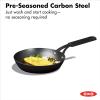 imageOXO Obsidian PreSeasoned Carbon Steel 12quot Frying Pan Skillet with Removable Silicone Handle Holder Induction Oven Safe BlackBlack
