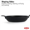 imageOXO Obsidian PreSeasoned Carbon Steel 12quot Wok Pan with Removable Silicone Handle Holder Induction Oven Safe Black