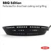 imageOXO Obsidian PreSeasoned Carbon Steel 15quot x 105quot Roasting Pan with Stainless Steel Roaster Rack Induction Black12 Outdoor Skillet with Handle