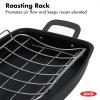imageOXO Obsidian PreSeasoned Carbon Steel 15quot x 105quot Roasting Pan with Stainless Steel Roaster Rack Induction Black15 x 105 Roasting Pan