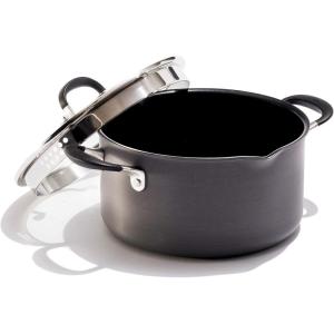 imageOXO Good Grips 1QT and 2QT Saucepan Pot Set with Lids 3Layered German Engineered Nonstick Coating Stainless Steel Handles with Nonslip Silicone Black6 Quarts