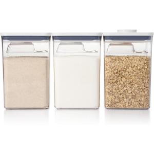 imageOXO Good Grips 6 Piece3 Containers ampamp 3 Scoops Large Canister Set with Scoops 44 qt each WhiteSet