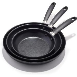 imageOXO Good Grips 8quot 10quot and 12quot Frying Pan Skillet Set 3Layered German Engineered Nonstick Coating Stainless Steel Handle with Nonslip Silicone Black8 10 and 12 3 Piece Frying Pan Skillet Set
