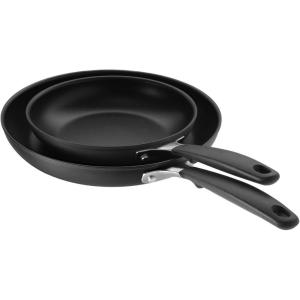 imageOXO Good Grips 8quot 10quot and 12quot Frying Pan Skillet Set 3Layered German Engineered Nonstick Coating Stainless Steel Handle with Nonslip Silicone Black8 and 10 Frying Pan Skillet Set