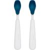 imageOXO Tot Feeding Spoon Set with Soft Silicone Navy  2 Count Pack of 1Navy