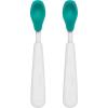 imageOXO Tot Feeding Spoon Set with Soft Silicone Navy  2 Count Pack of 1Teal