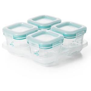 imageOXO Tot Glass Baby Blocks Food Storage Containers Teal 4 ozTeal
