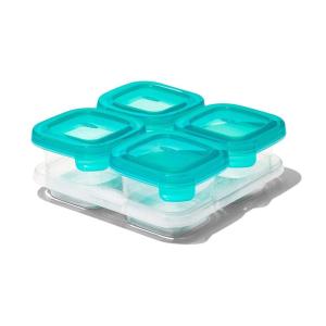 imageOXO Tot Silicone Baby Food Storage Container Set of Four 4oz Containers TealTeal