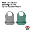 imageOXO RollUp Bib 2 Pack Limited Edition SageGraySageGray
